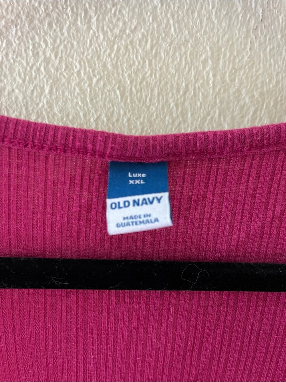 Old Navy Ribbed V-Neck Short Sleeve Top - Raspberry - Picture 3 of 3